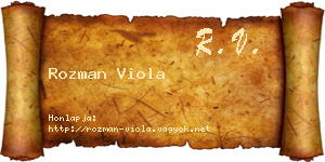 Rozman Viola névjegykártya